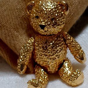Vintage Goldplated hinged joints Teddy bear pin/brooch